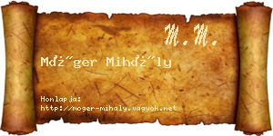 Móger Mihály névjegykártya